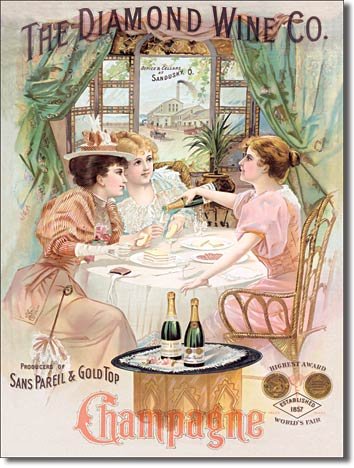 DIAMOND WINE CHAMPAGNE TIN SIGN METAL RETRO ADV SIGNS C