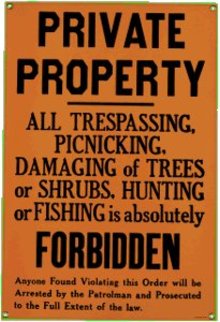 PRIVATE PROPERTY PORCELAIN COAT SIGN METAL ADV SIGNS J