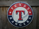 TEXAS RANGERS BASEBALL SIGN METAL ADV AD SIGNS T