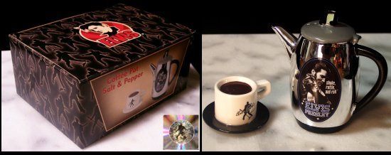 ELVIS PRESLEY COFFEE POT CUP SALT PEPPER SHAKERS
