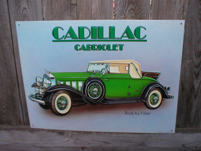 CADILLAC CABRIOLET TIN SIGN