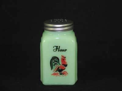 JADE JADITE JADEITE ROOSTER ARCH FLOUR SHAKER