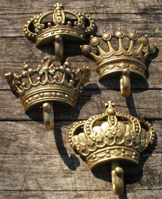 CROWN SINGLE HOOKS ALUMINUM SET OF FOUR WALL HANGER H