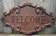 WELCOME SIGN CAST IRON