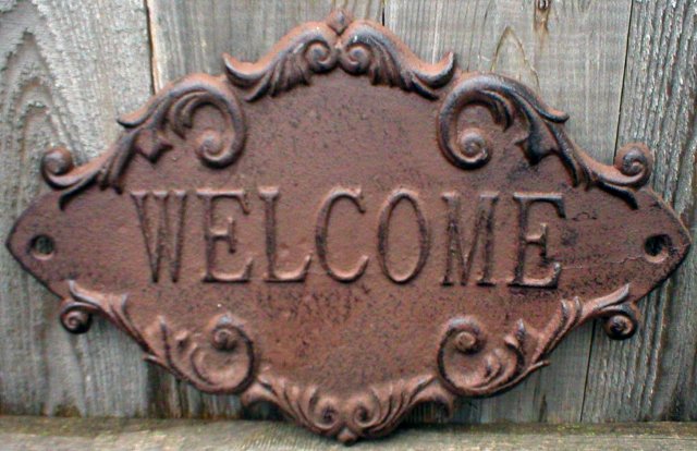 WELCOME SIGN CAST IRON