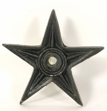 FOUR SMALL CAST IRON BLACK STARS IRONWARE DECOR