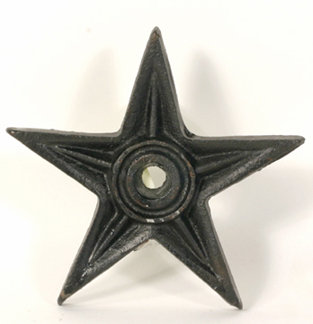 FOUR SMALL CAST IRON BLACK STARS IRONWARE DECOR