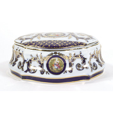 JEWELRY BOX ELEGANT PORCELAIN NIGHT STAND DECOR