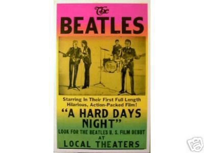 BEATLES CONCERT POSTER A HARD DAYS NIGHT