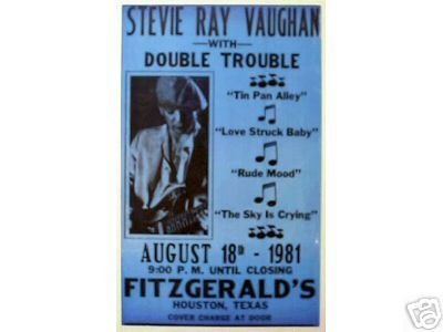 STEVIE RAY VAUGHN CONCERT POSTER PRINT