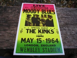 MOODY BLUES THE KINKS POSTER PRINT ADV AD PICTURE K