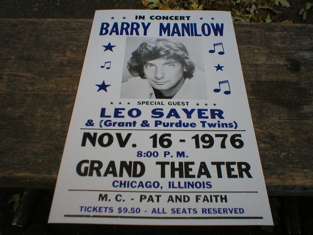 BARRY MANILOW CONCERT POSTER SIGN ADV AD PICTURE M