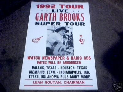 GARTH BROOKS CONCERT POSTER