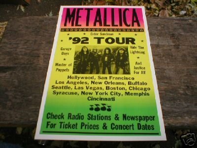 METALLICA CONCERT POSTER PRINT ADV AD PICTURE M