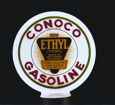 CONOCO ETHYL GASOLINE GAS PUMP GLOBE SIGN P