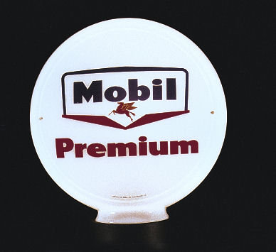 MOBIL PREMIUM GAS PUMP GLOBE SIGN M