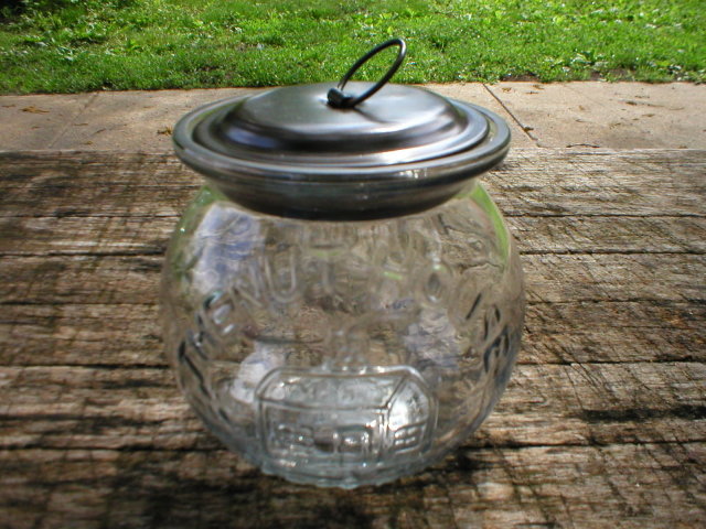 THE NUTHOUSE GLASS PEANUT JAR UNIQUE DECOR