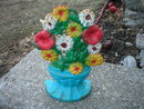 CAST IRON FLOWER DOORSTOP AGED LOOK IRONWARE