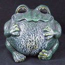 FROG GREEN CAST IRON YARD GARDEN DECOR F