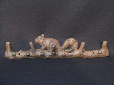SQUIRREL COAT RACK CAST IRON RUSTIC