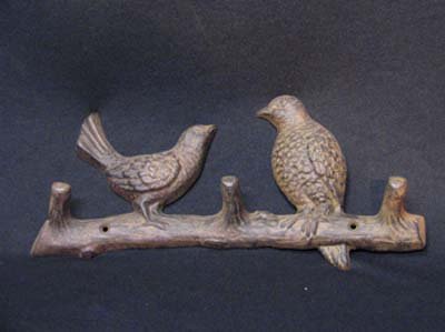 CAST IRON BIRD COAT RACK HOME PATIO DECOR S