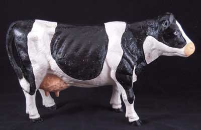 COW BLACK WHITE CAST IRON FARM DECOR C