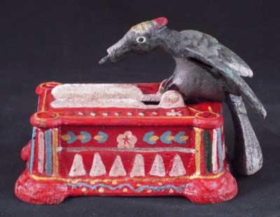BIRD TOOTHPICK HOLDER CAST IRON