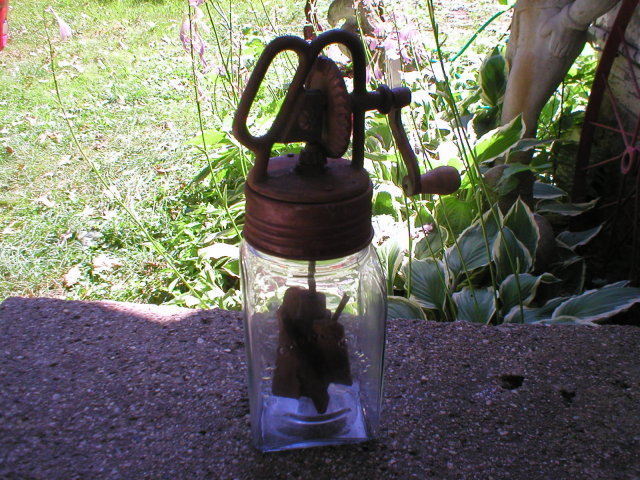 LARGE GLASS DAZEY BUTTER CHURN COLLECTOR CHURNS C