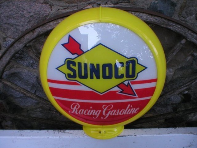 SUNOCO RACING GASOLINE GAS PUMP GLOBE SIGN 13.5