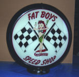 FAT BOYS GASOLINE GAS PUMP GLOBE SIGN 13.5