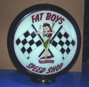 FAT BOYS GASOLINE GAS PUMP GLOBE SIGN 13.5