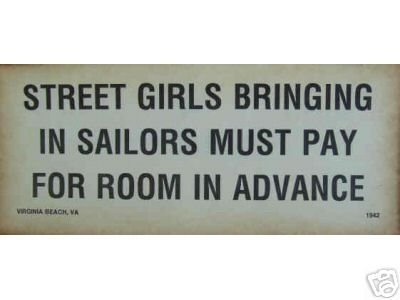 STREET GIRLS SIGN VIRGINIA BEACH