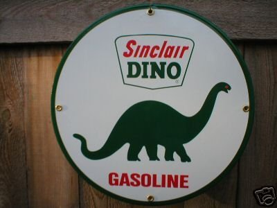 SINCLAIR DINO GASOLINE PORCELAIN COAT SIGN