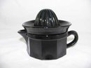 EBONY BLACK GLASS JUICER REAMER SMALL 2 PIECE
