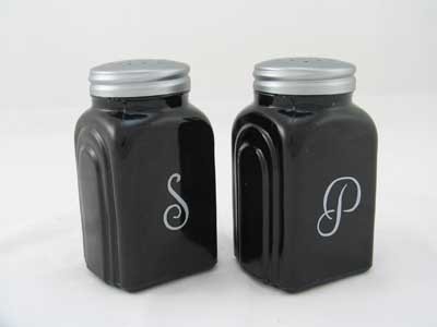 EBONY ARCH SALT PEPPER SHAKERS