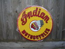 INDIAN MOTORCYCLES ROUND TIN SIGN
