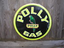 POLLY GAS ROUND TIN SIGN