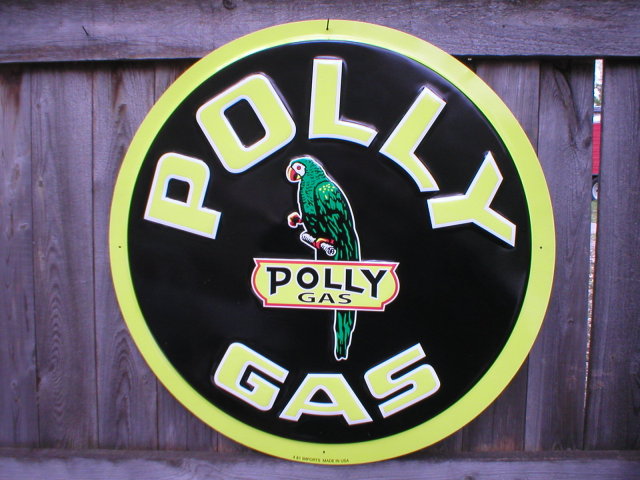 POLLY GAS TIN SIGN 24