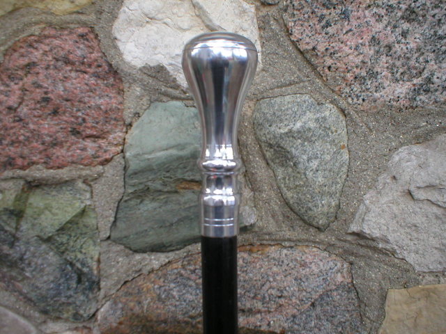 ORNATE VICTORIAN CANE WALKING STICK ALUMINUM HANDLE E