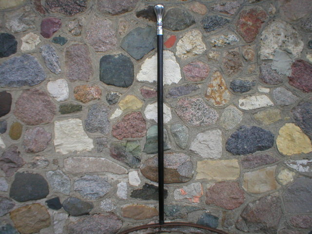 ORNATE VICTORIAN CANE WALKING STICK ALUMINUM HANDLE E