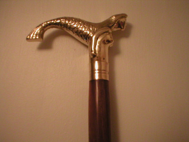 MERMAID WALKING STICK POLISHED BRASS CANE