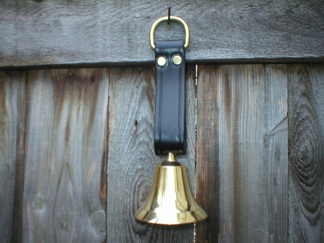ONE SOLID BRASS BELL LEATHER STRAP DOOR BELL
