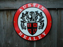 AUSTIN HEALEY PORCELAIN COATED SIGN