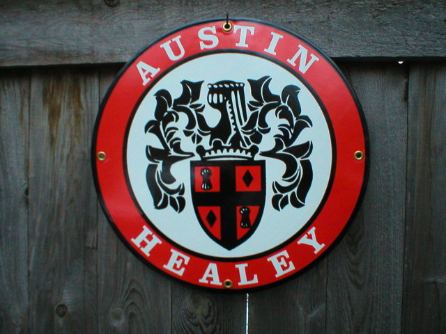 AUSTIN HEALEY PORCELAIN COATED SIGN