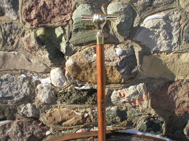 WALKING STICK CANE HAND FIST BRASS HANDLE