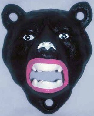 BEAR HEAD BOTTLE OPENER CAST IRON