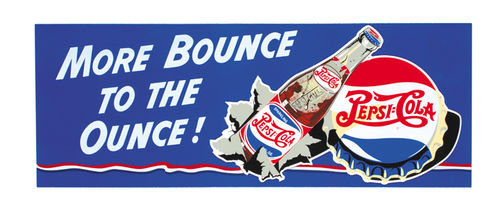 PEPSI MORE BOUNCE TO OUNCE WOOD SIGN