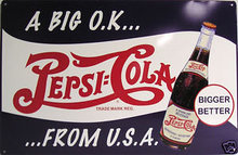PEPSI COLA OK TIN SIGN METAL RETRO SIGN