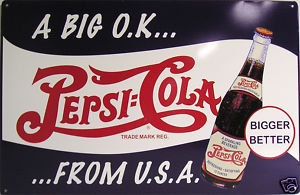 PEPSI COLA OK TIN SIGN METAL RETRO SIGN