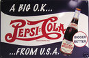 PEPSI COLA OK TIN SIGN METAL RETRO SIGN